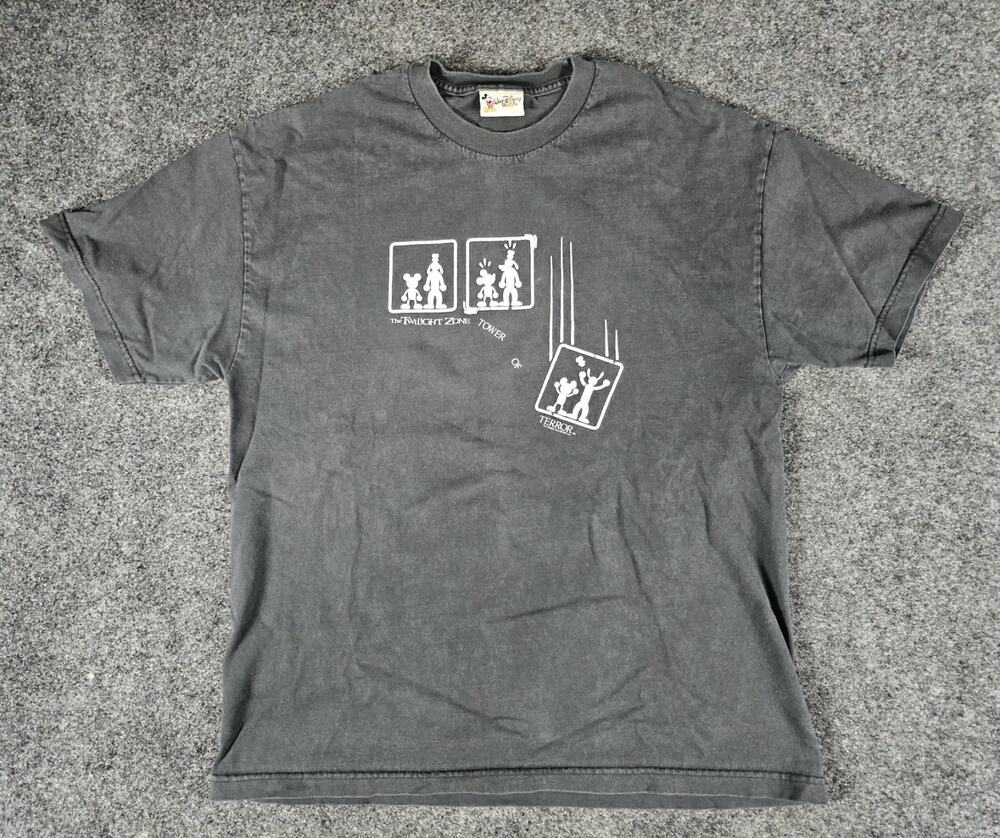 Vintage Twilight Zone Tower Of Terror Disney T-Shirt Size XL Fade Grunge Mickey